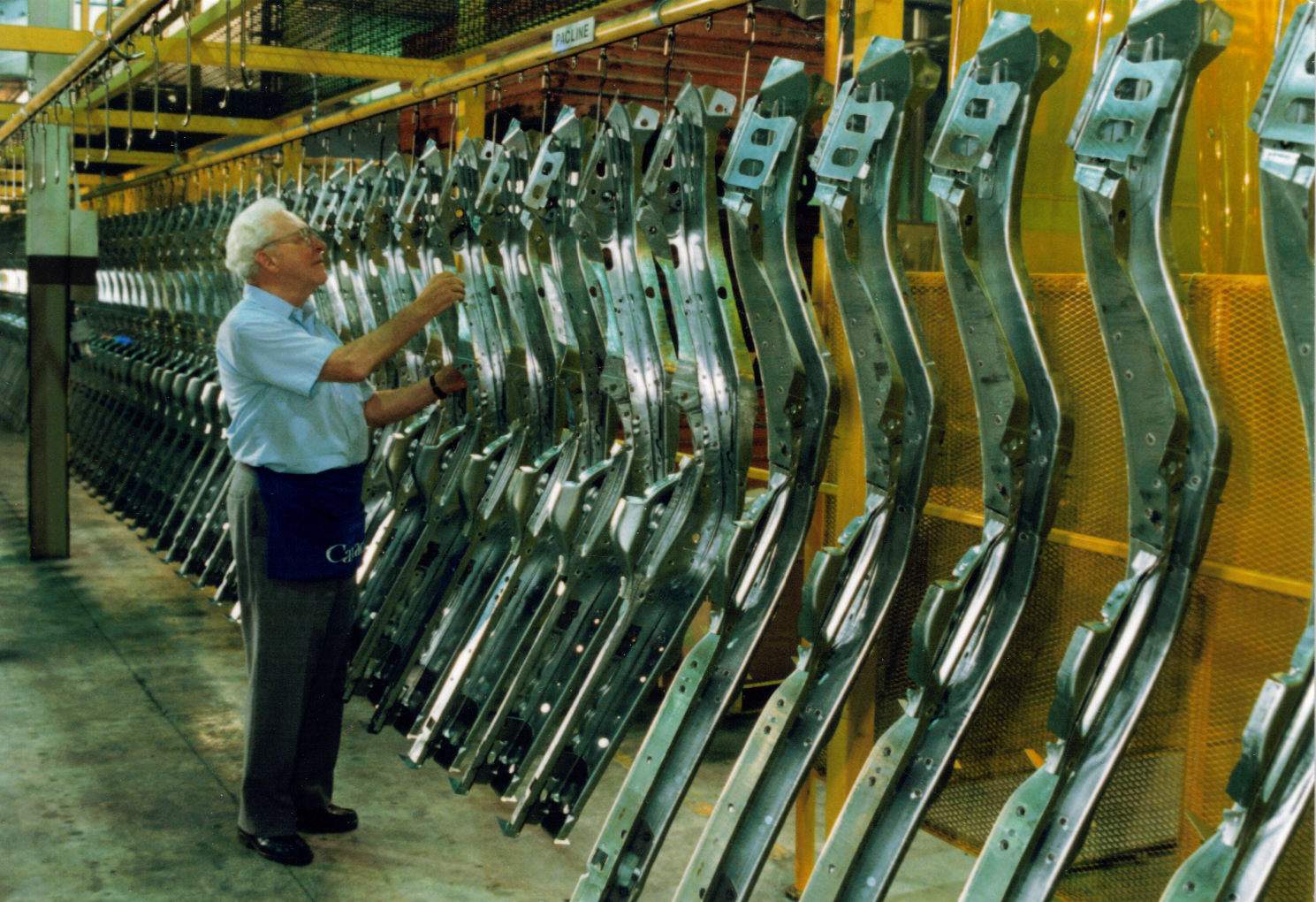 Lorne Geddes with Pacline conveyor system.