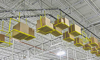 overhead chain conveyors with enclosed tracks