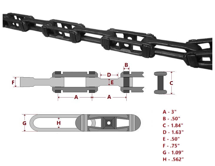 X348 I-Beam Conveyor Chain