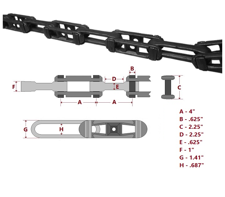 X458 I-Beam Conveyor Chain